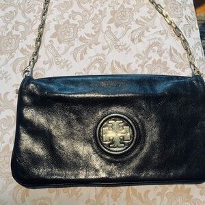 Tory Burch Black leather double clutch